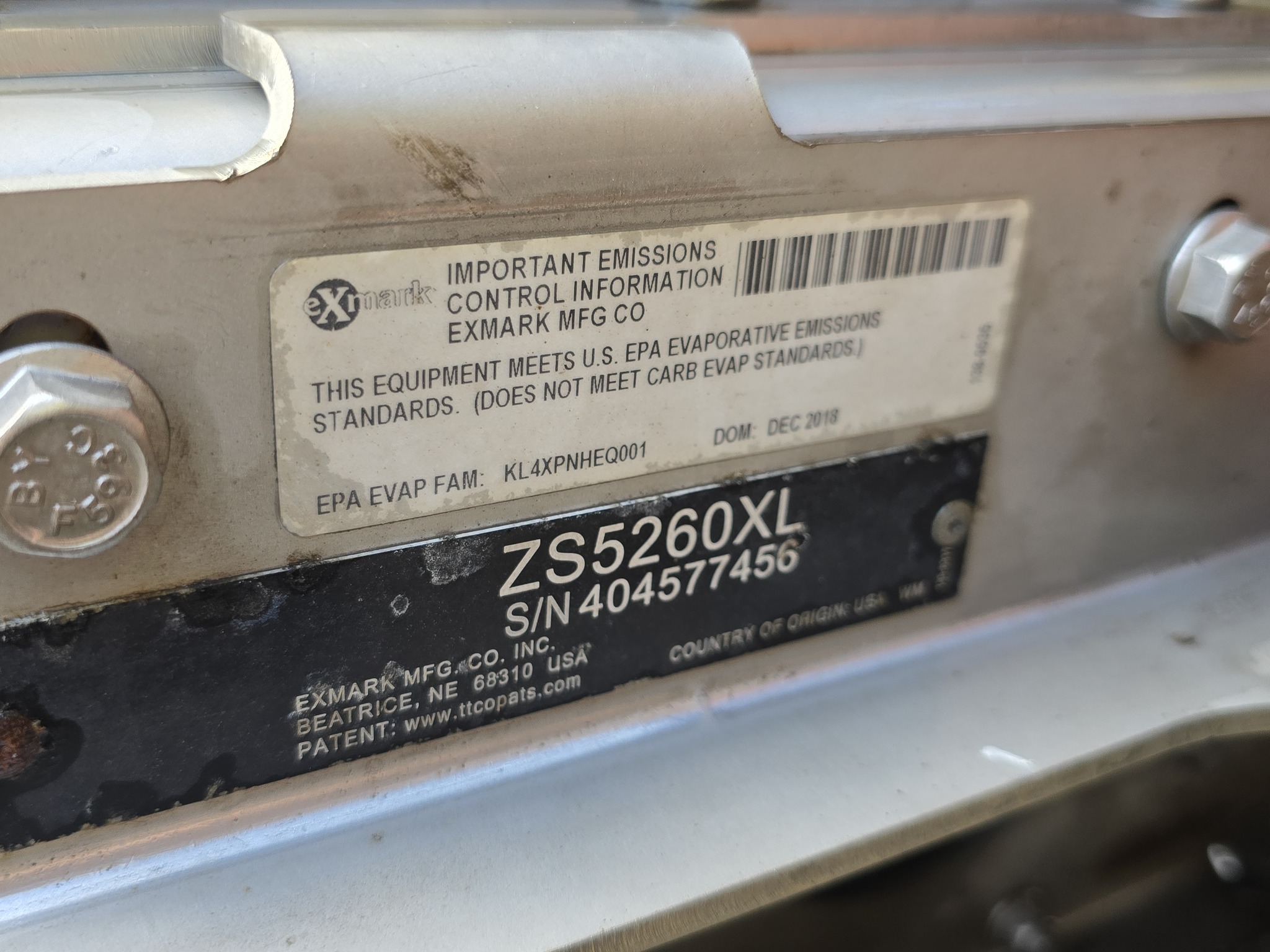 2018 Exmark Z-Spray ZS5260XL Image 26