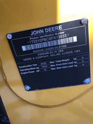 2025 John Deere 310 P