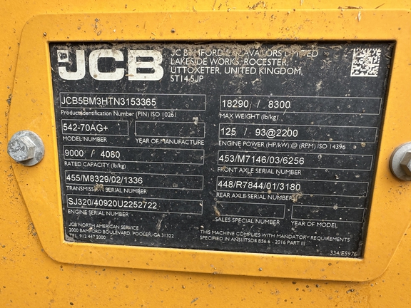 Photo of 2022 JCB 542-70 AGRI PLUS