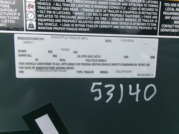 2026 Doolittle EZ16K