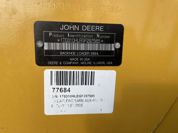 2016 John Deere 310SL HL