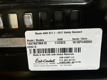 Photo of 2024 Cub Cadet GX54 Fab D