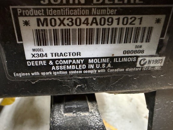 Photo of 2008 John Deere X304