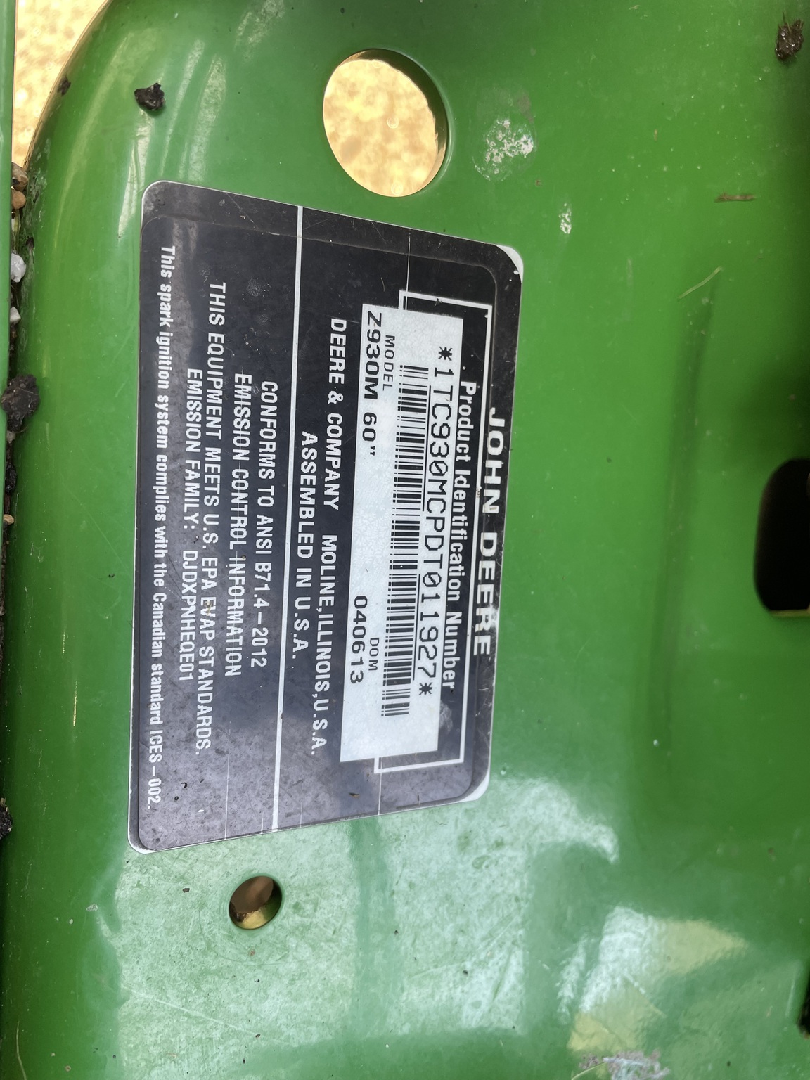 2013 John Deere Z930M Image 4