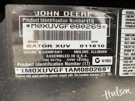 Photo of 2010 John Deere XUV 620I GREEN