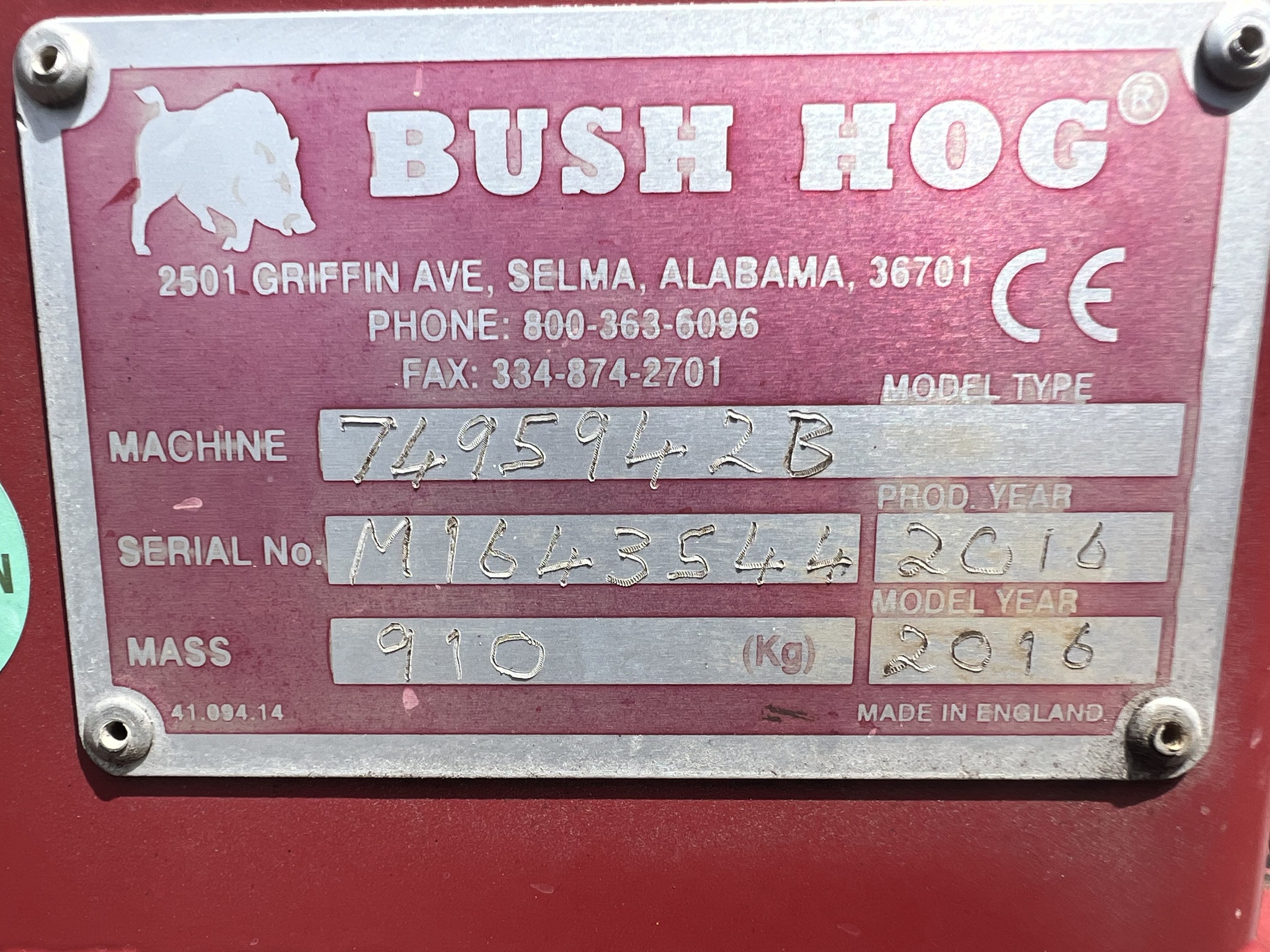 2016 Bush Hog RMB1865 BOOM MOWER Image 6