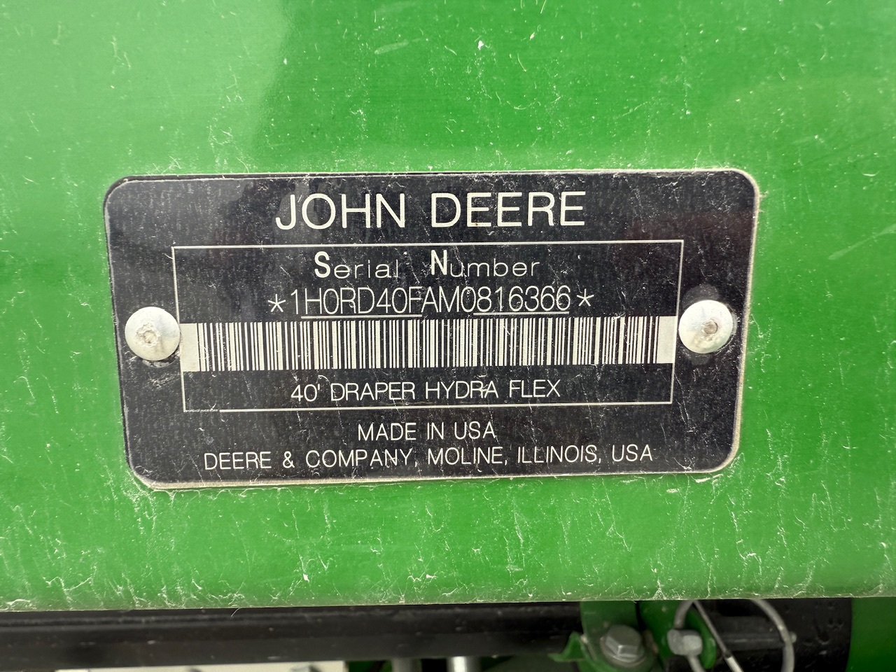  2021 John Deere RD40F at Heritage Tractor in Macomb, IL