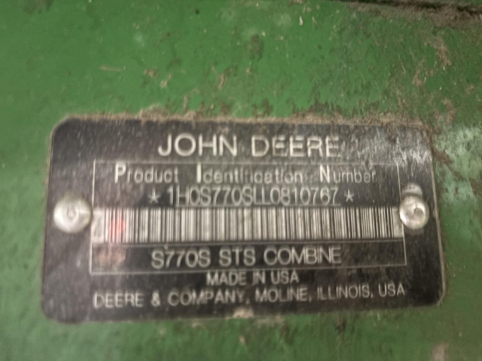  2020 John Deere S770 at Heritage Tractor in Rockport, IL