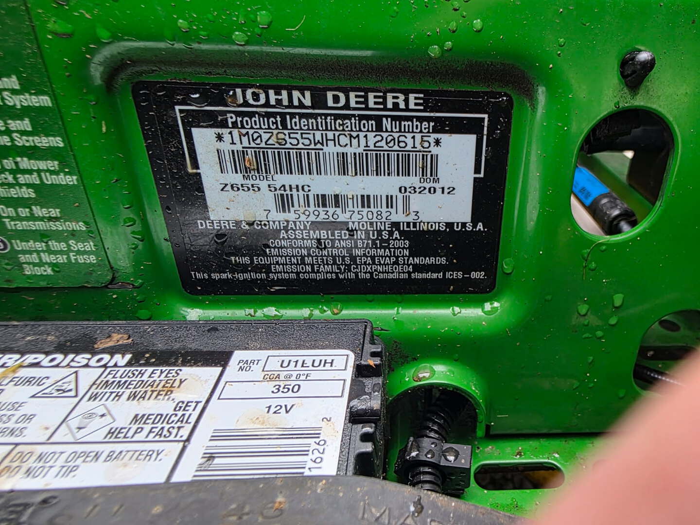 2012 John Deere Z655 Image 9