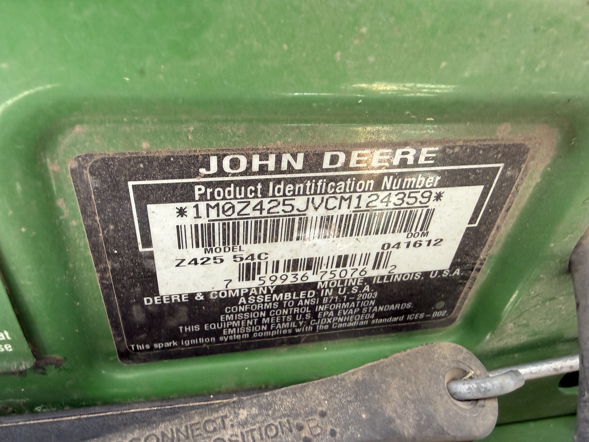 2012 John Deere Z425 Image 9