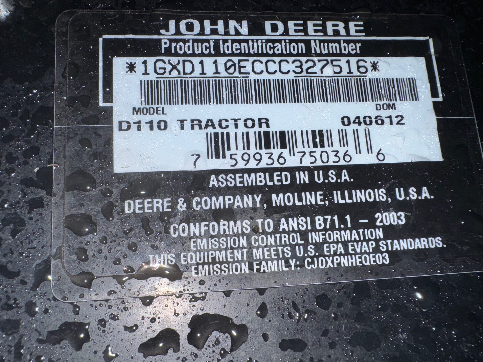 2012 John Deere D110 Image 11