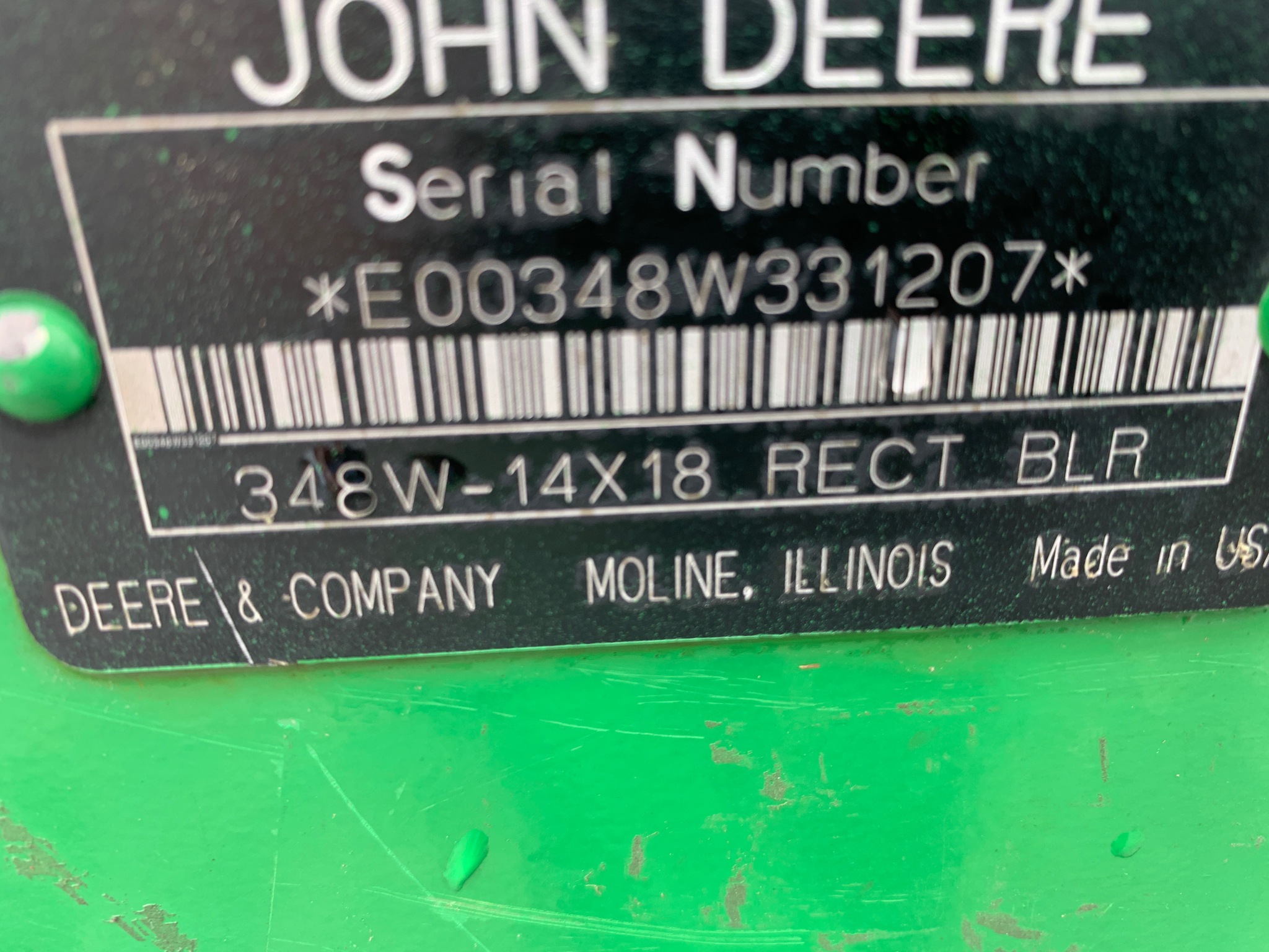  2007 John Deere 348 at Heritage Tractor in Lamar, MO