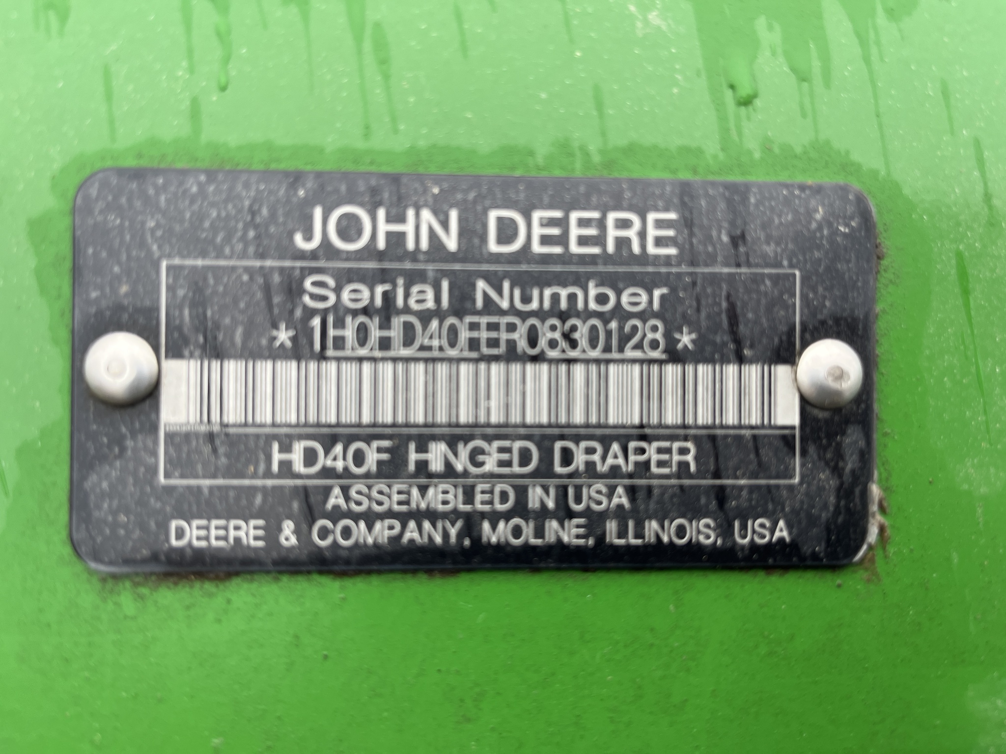  2024 John Deere HD40F at Heritage Tractor in Adrian, MO