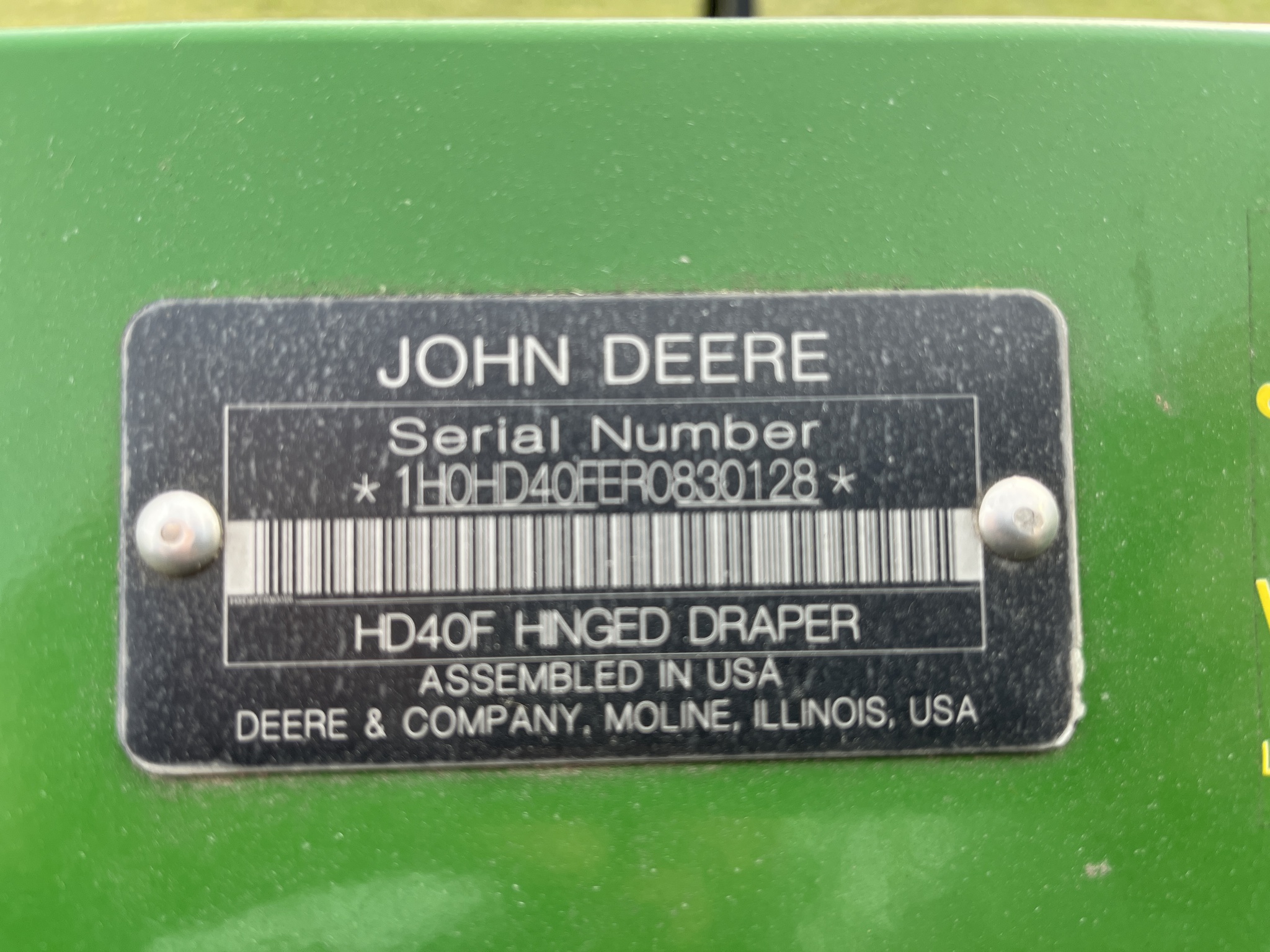  2024 John Deere HD40F at Heritage Tractor in Adrian, MO