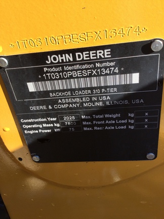 2025 John Deere 310 P