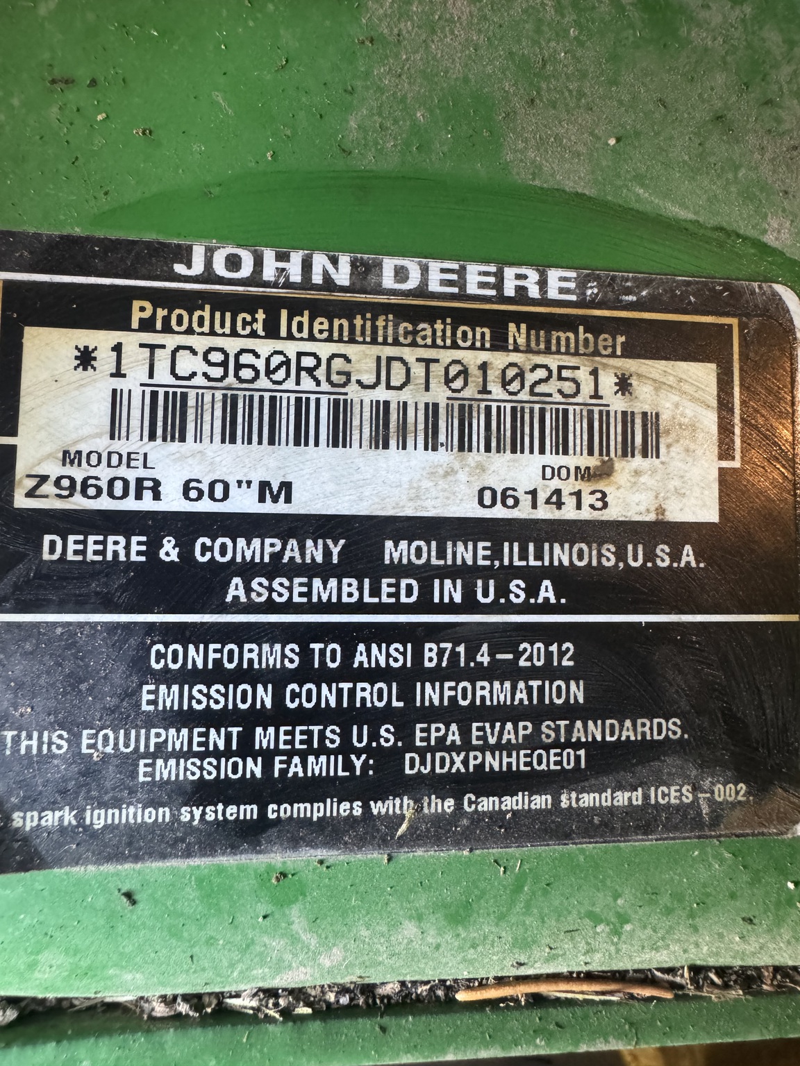 2013 John Deere Z960R Image 4