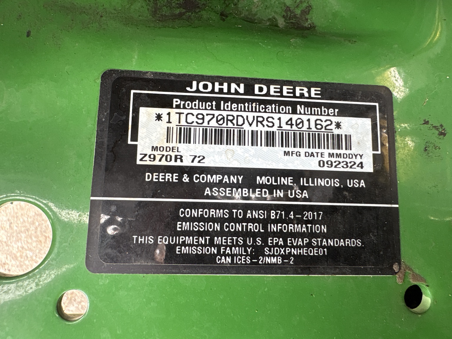  2025 John Deere Z970R at Heritage Tractor in Geneseo, IL