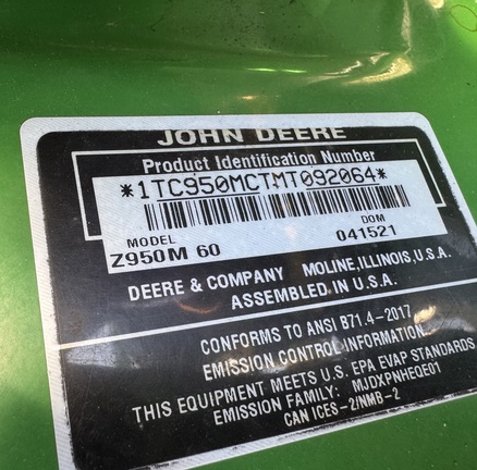 john　白緑ドリームメイト　調整パーツ付き52枚 2021 John Deere Z950M | TriGreen Equipment