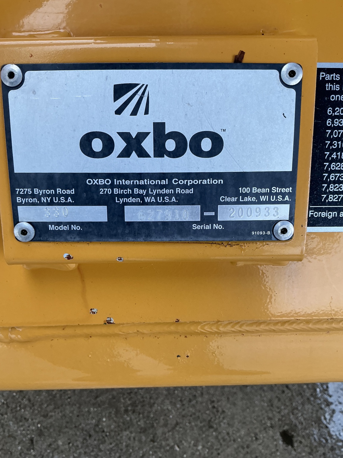 2016 Oxbo 330 Image 2
