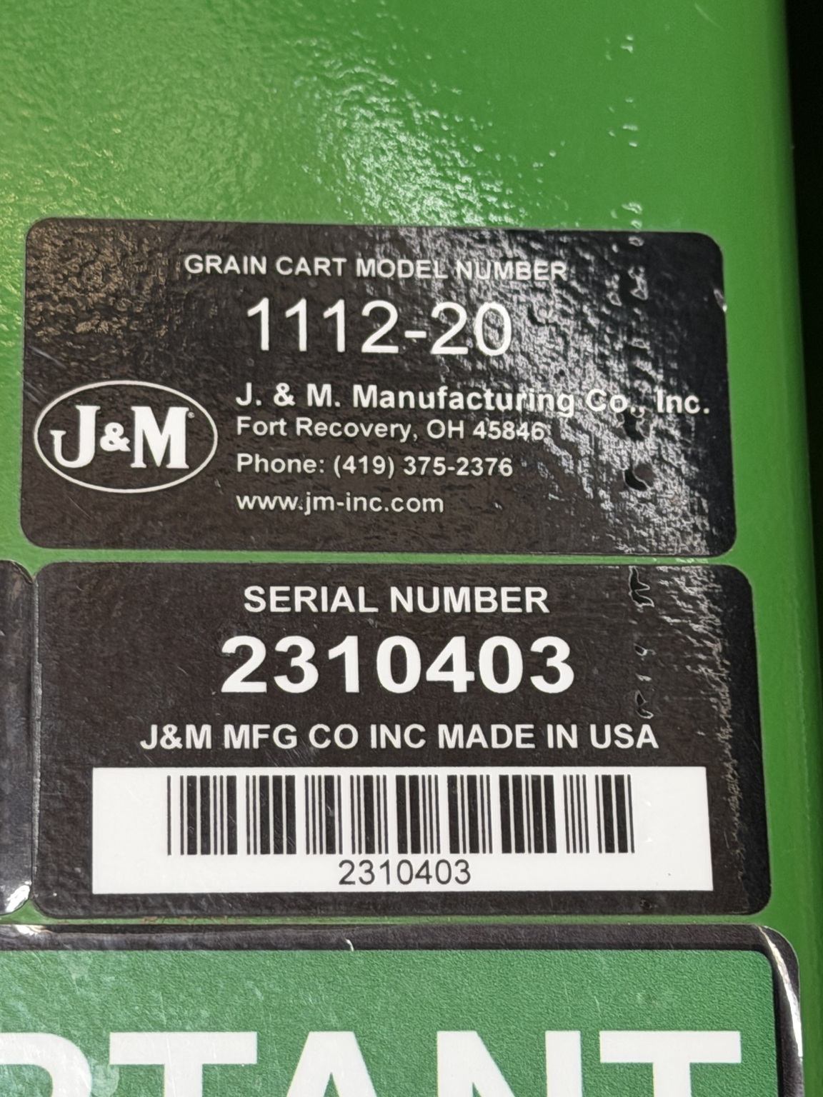  2023 J&M 1112-20 at Heritage Tractor in Lexington, IL