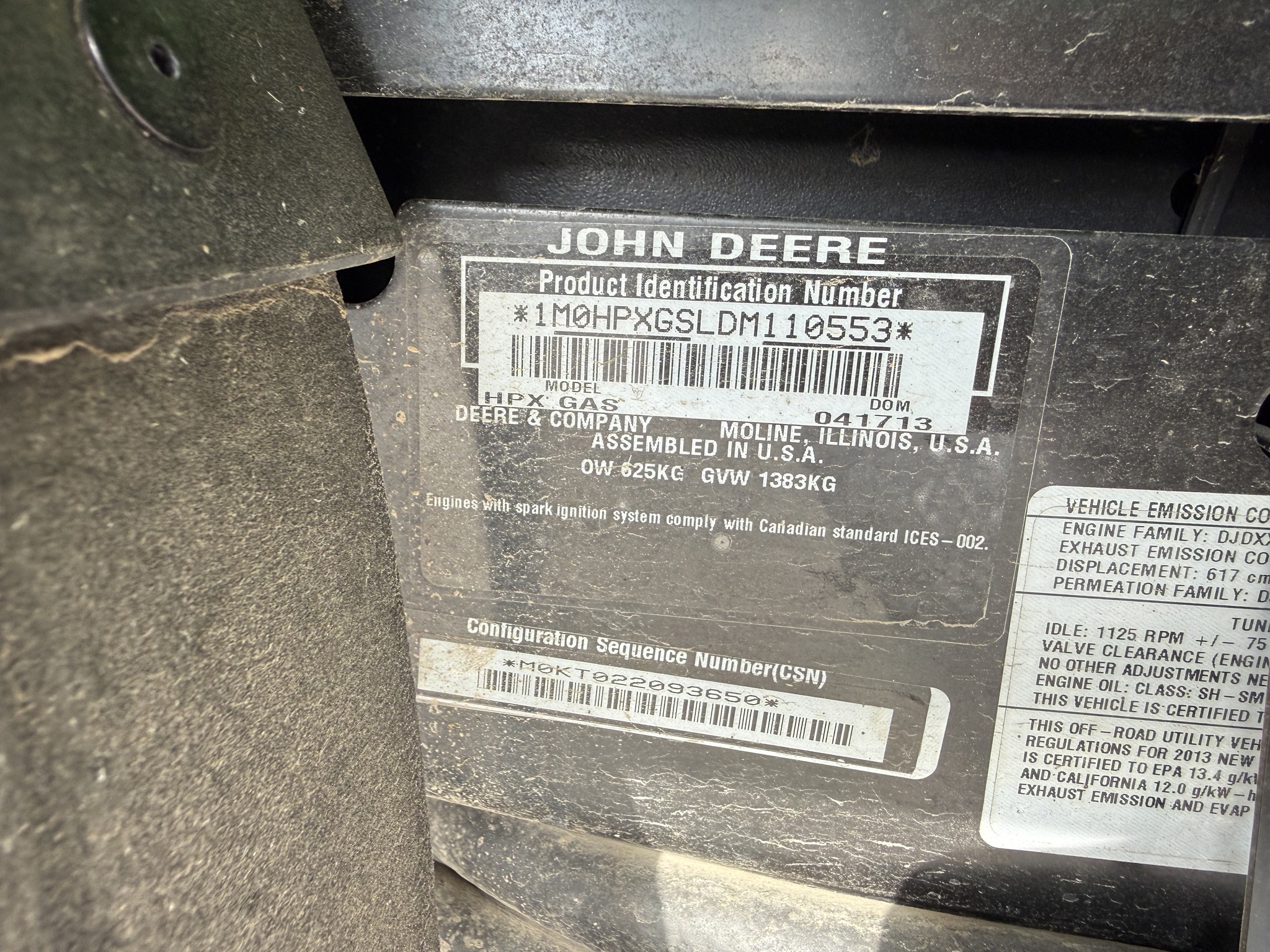 2013 John Deere HPX 4X4 Image 8