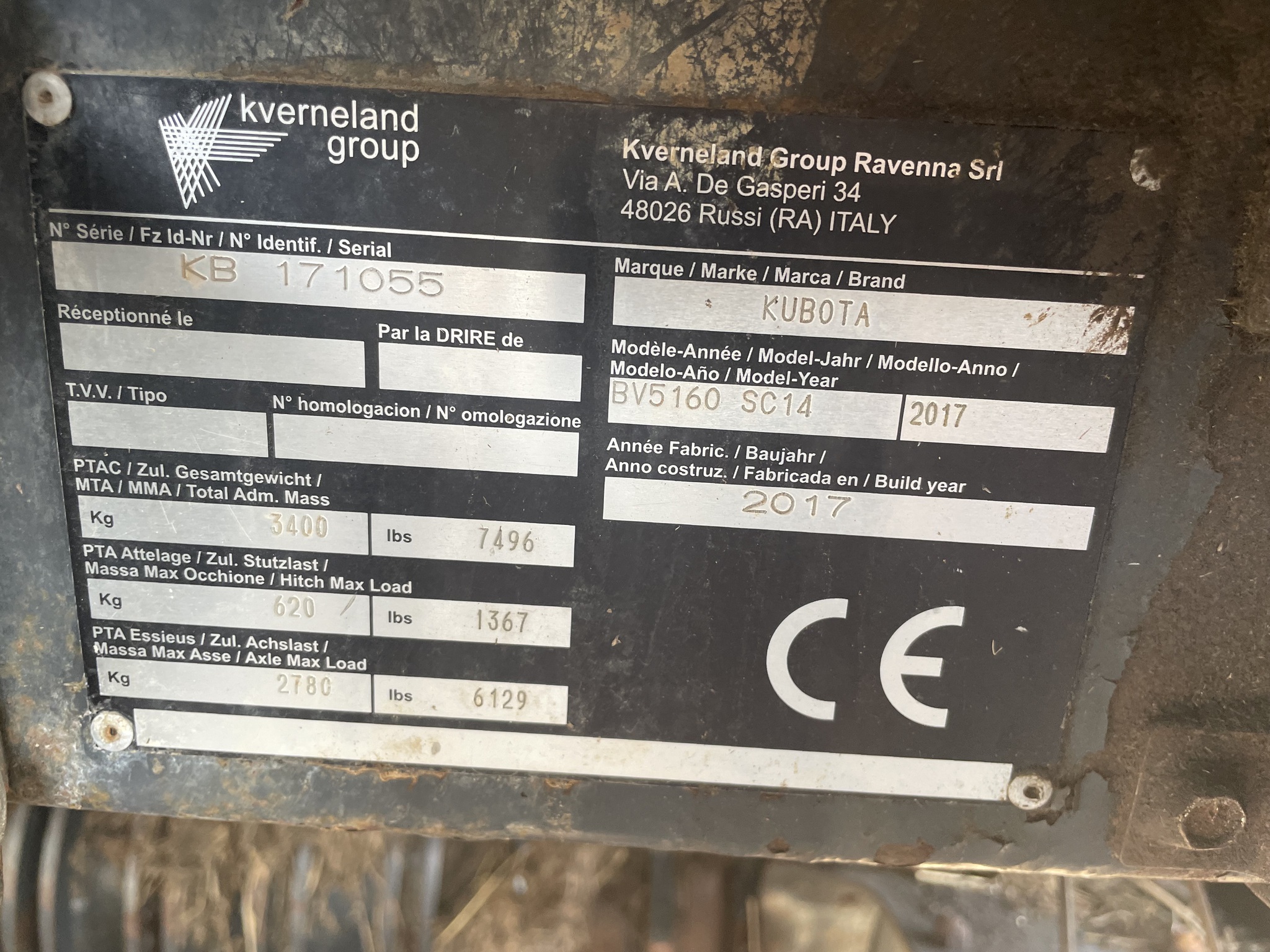2017 Kubota BV5160 Image 2