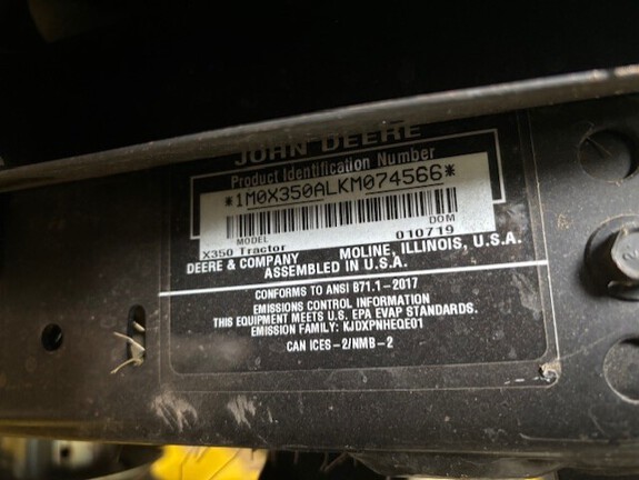 Photo of 2019 John Deere X350