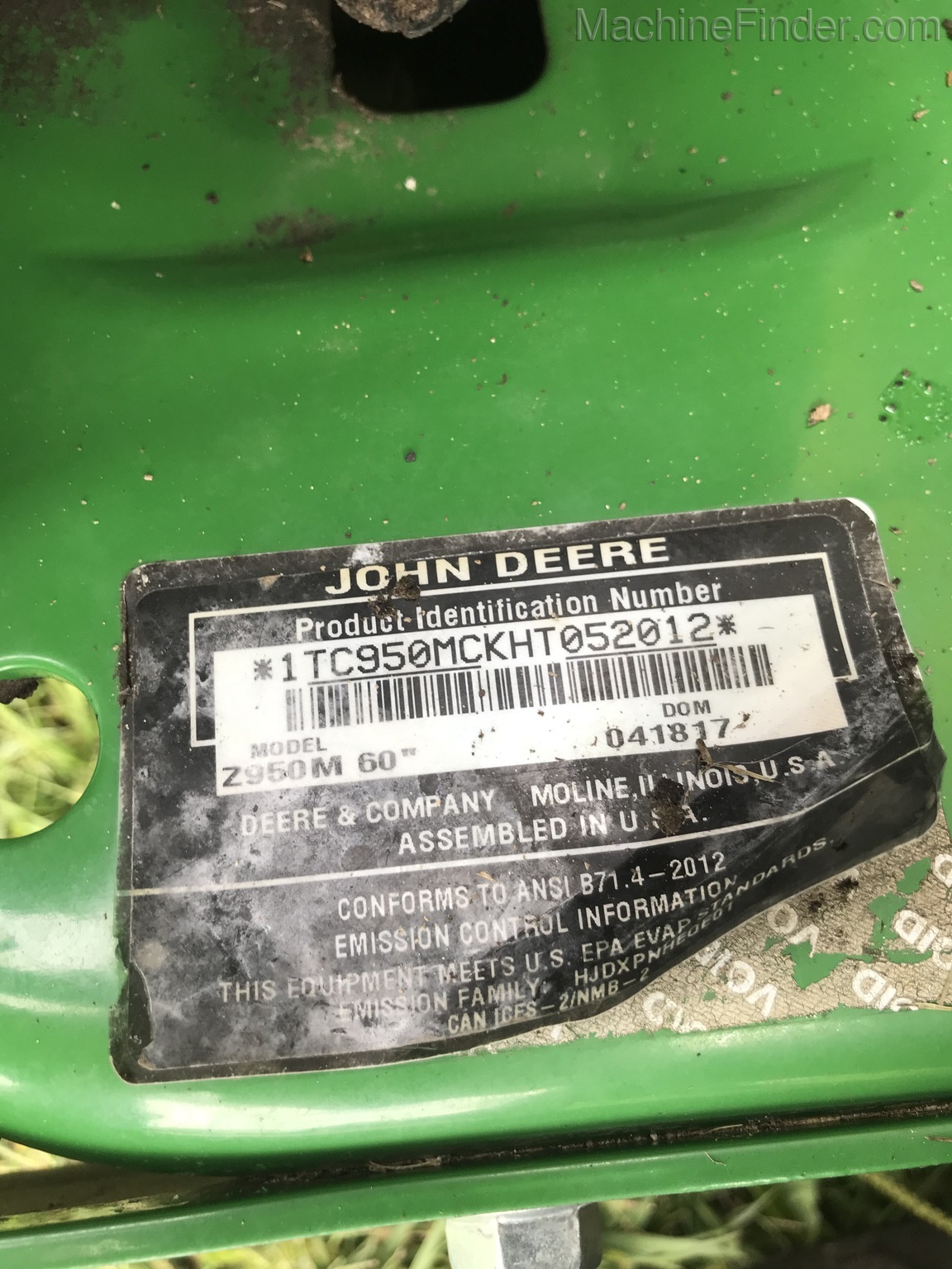 2017 John Deere Z950M Image 10