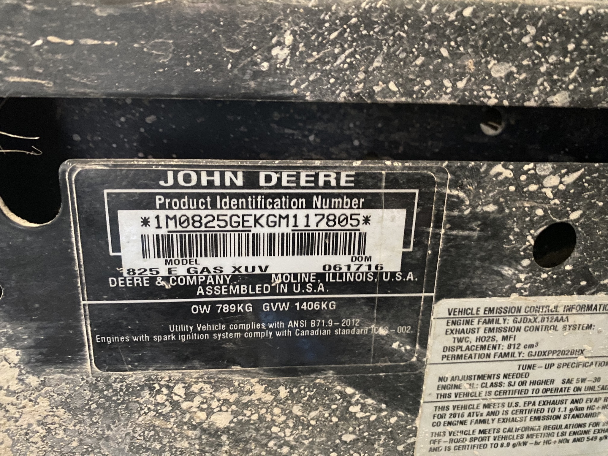 Used 2016 John Deere XUV 825I OLIVE ATVs & Gators at Koenig Equipment in Greensburg, IN - PhotoXL2