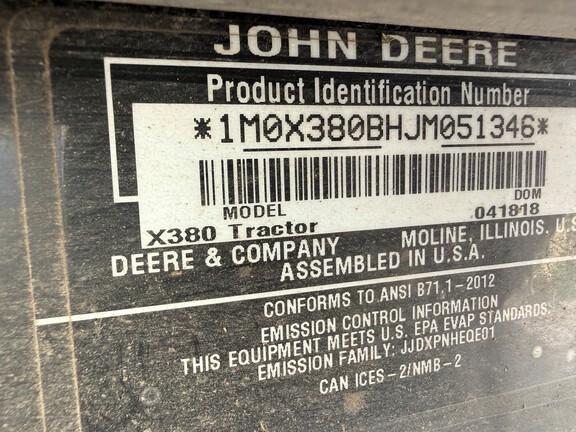 2018 John Deere X380 - Photo3