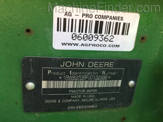 2018 John Deere 8370R Image 8