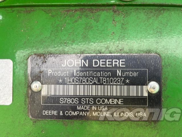 Used 2020 John Deere S780 Combines at Koenig Equipment in Greenfield, IN - PhotoXL47