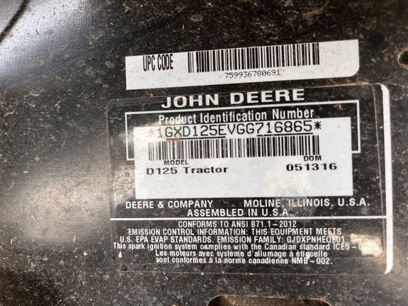 2016 John Deere D125 - Photo26
