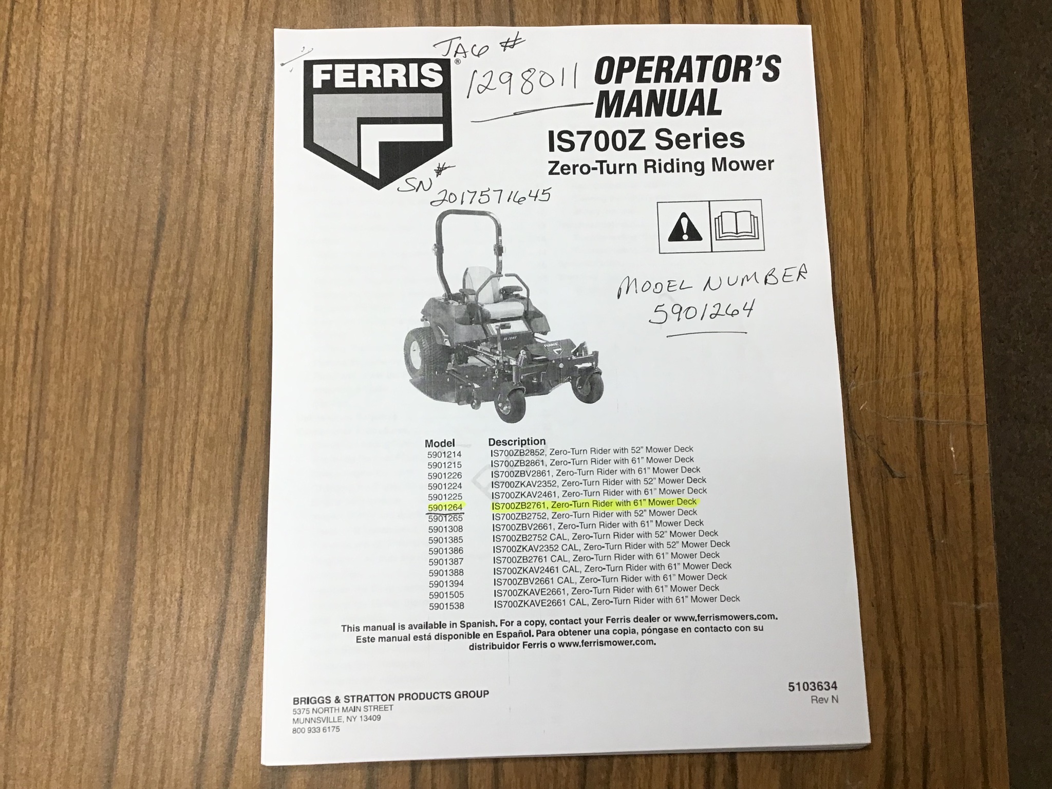 Ferris IS700Z27 B61 Image 21