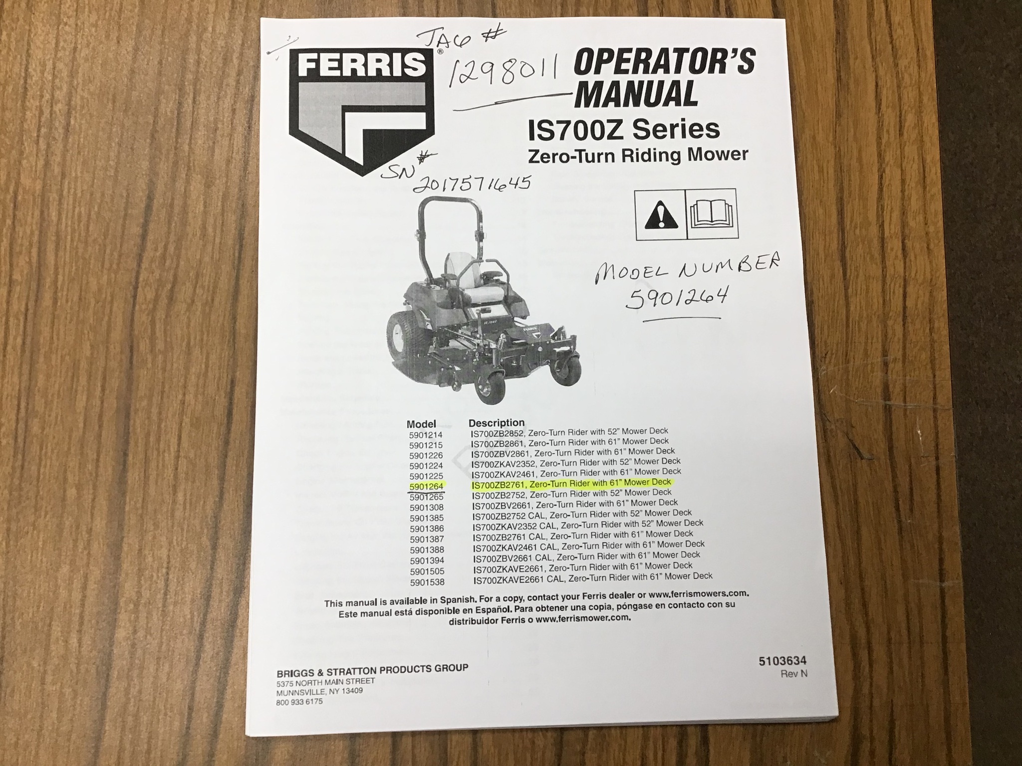 Ferris IS700Z27 B61 Image 22