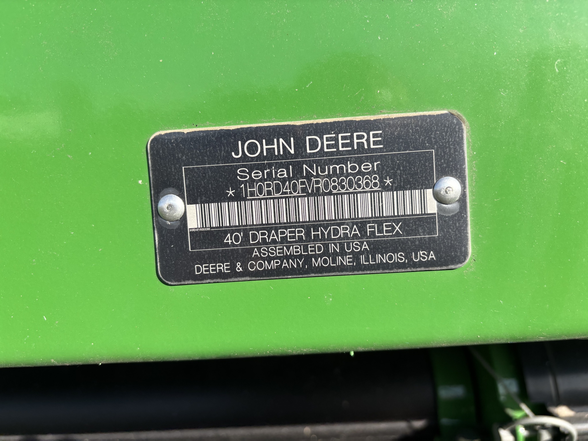  2024 John Deere RD40F at Heritage Tractor in Monmouth, IL