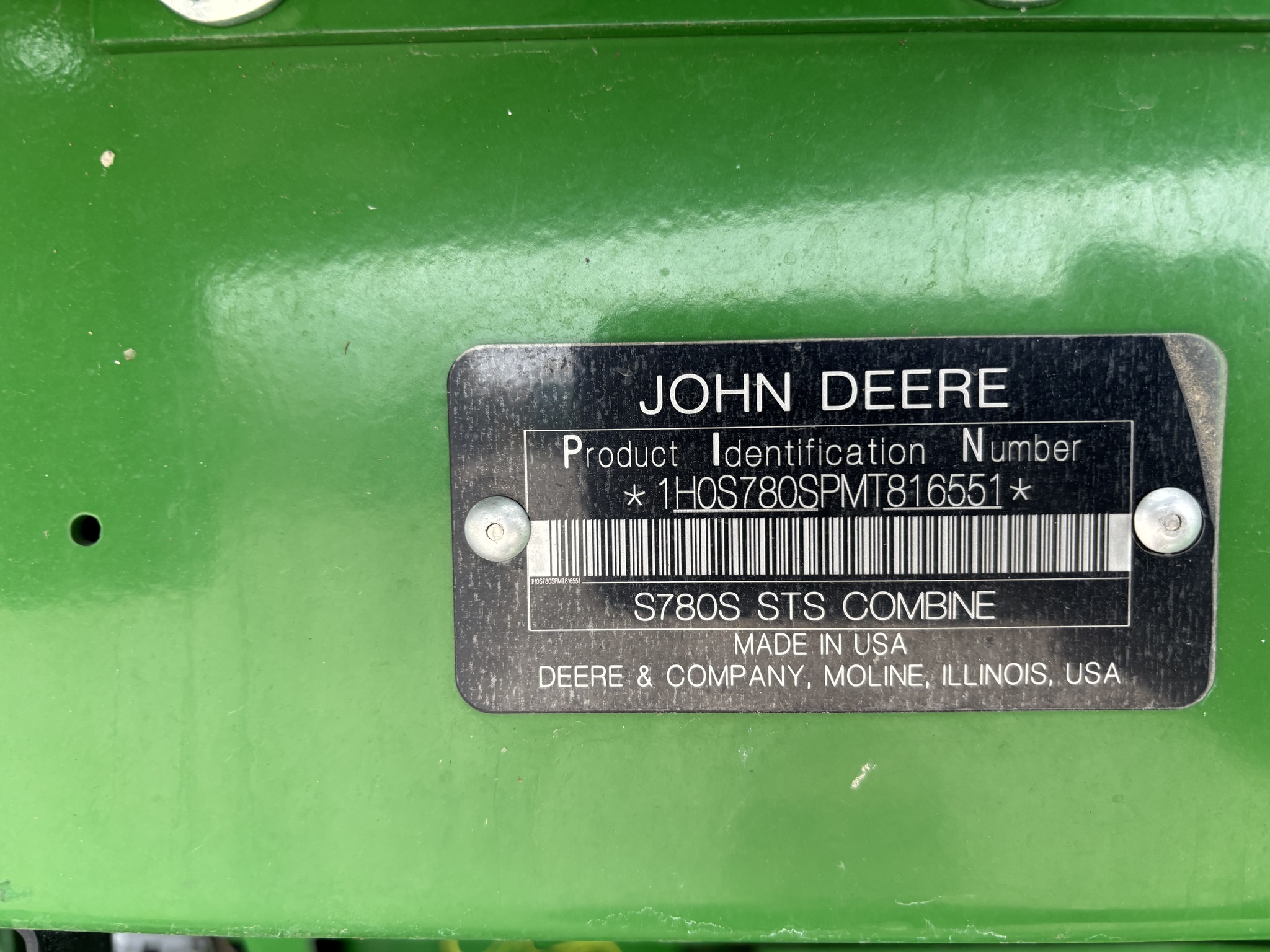  2021 John Deere S780 at Heritage Tractor in Galesburg, IL