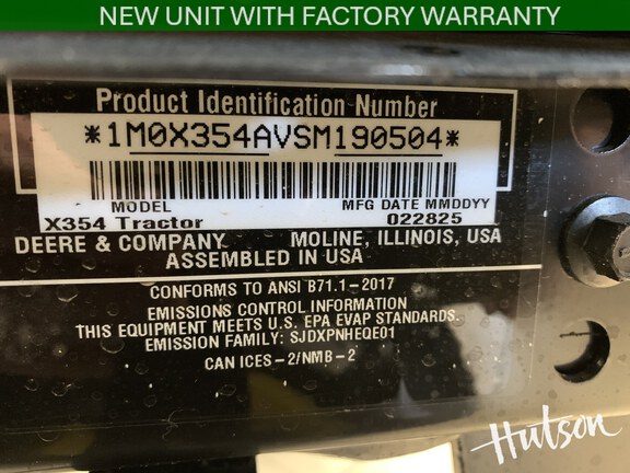 Photo of 2025 John Deere X354