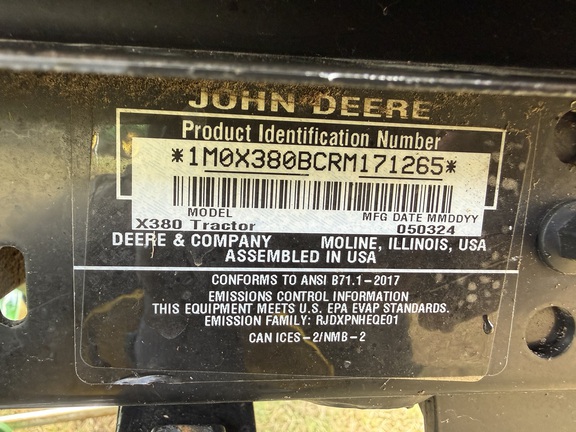 2024 John Deere X380