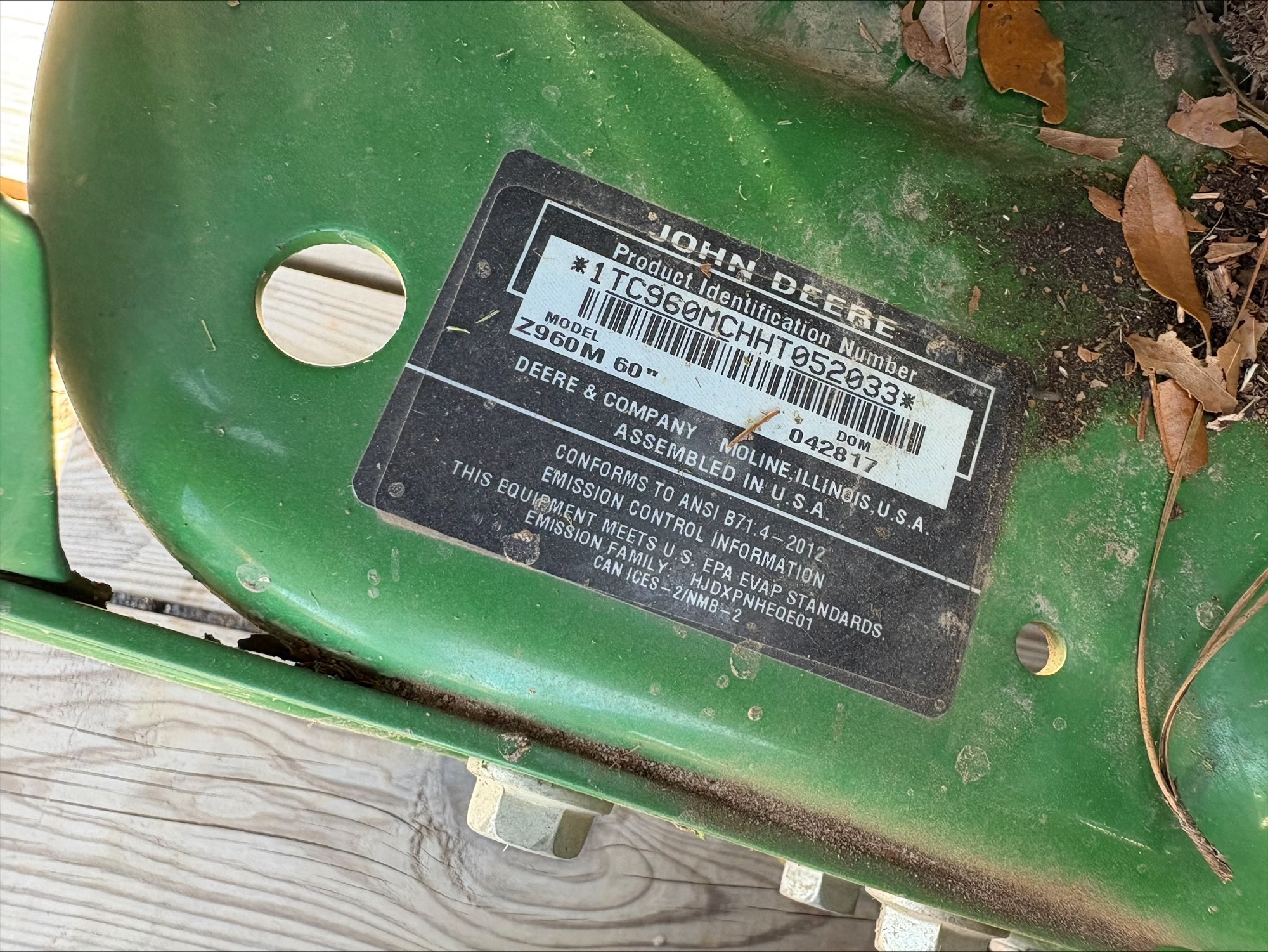 2017 John Deere Z960M Image 9