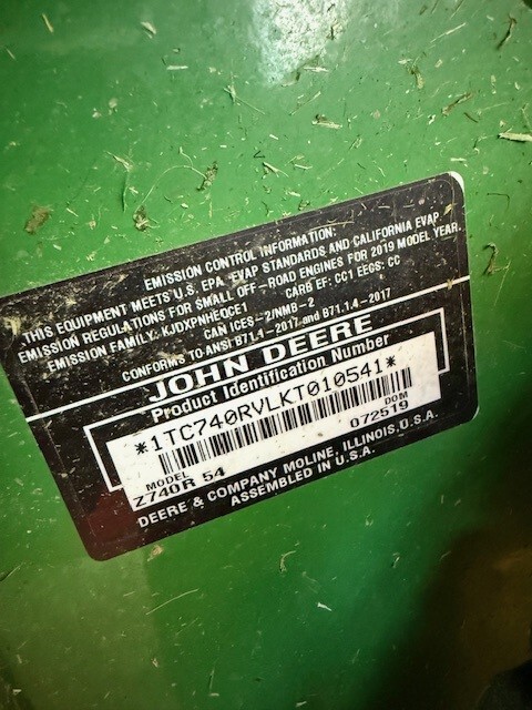 2019 John Deere Z740R Image 4