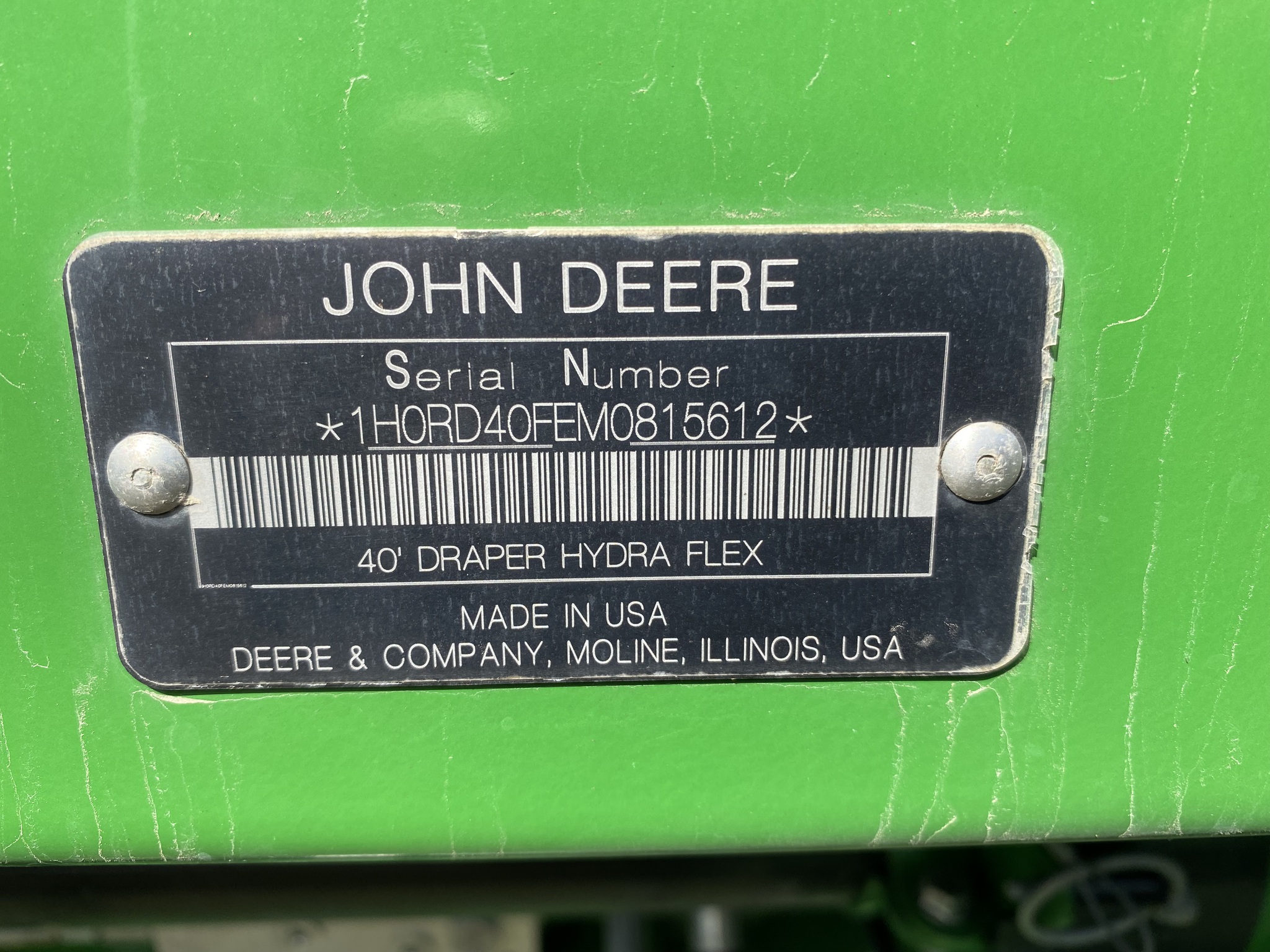 2021 John Deere RD40F Combine Platforms Opelousas, LA