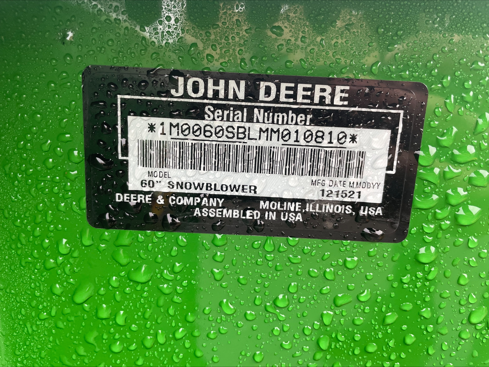 2021 John Deere 60 IN. HEAVY DUTY SNOW BLOWER Image 5