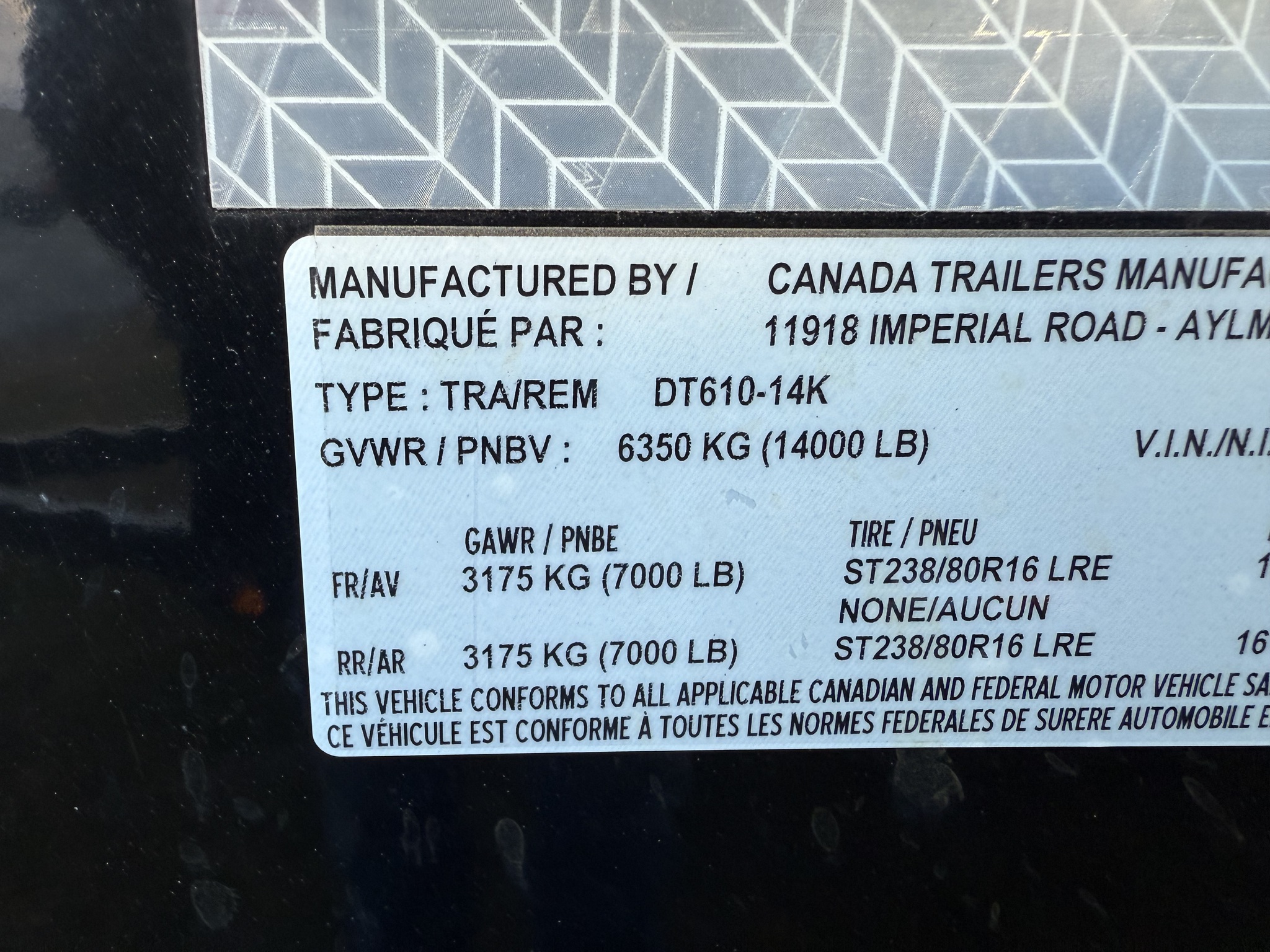 2022 Canada Trailer DT610-14K Image 6