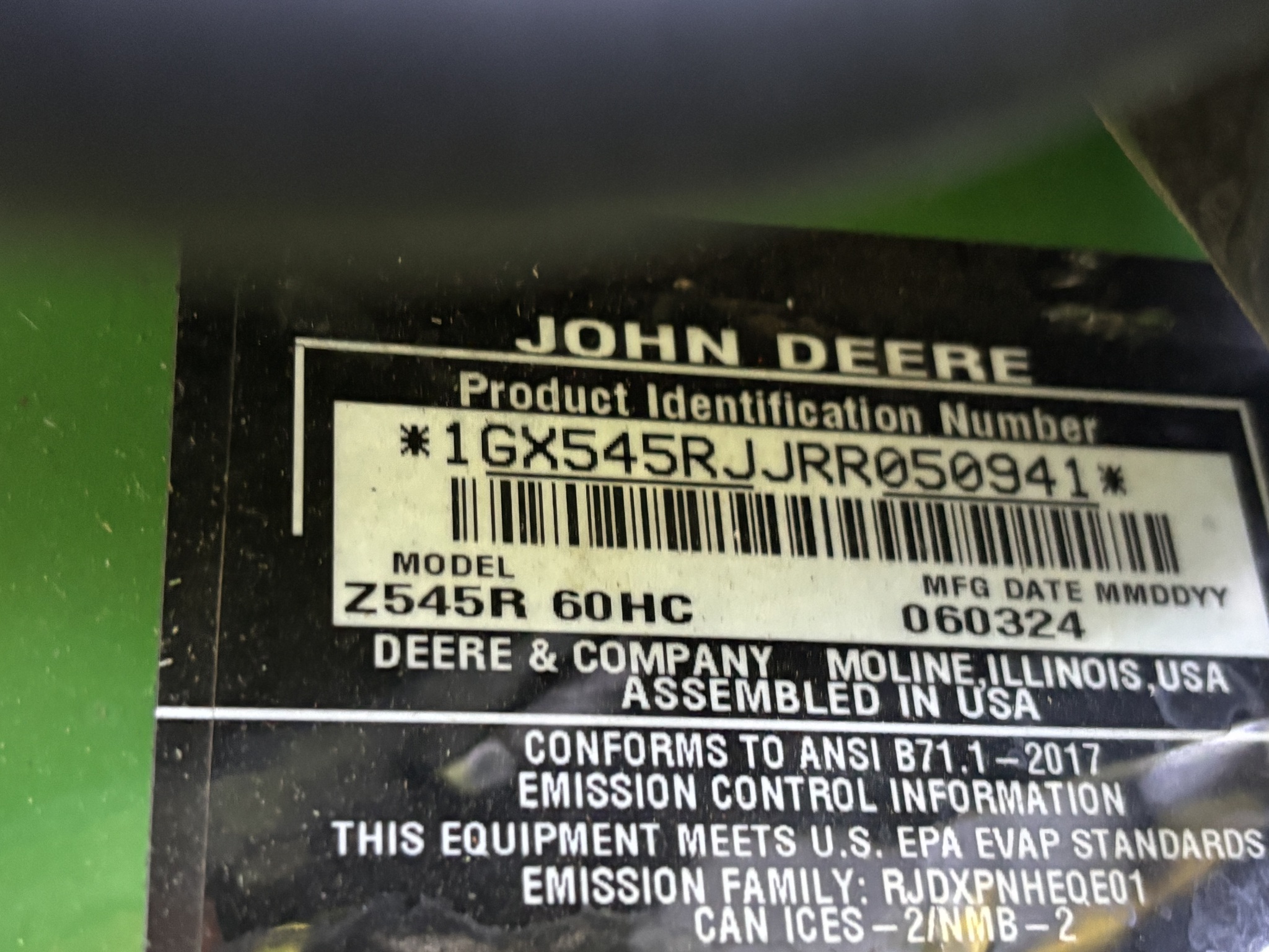Used 2024 John Deere Z545R Zero Turn Mowers at Koenig Equipment in Tipp City, OH - PhotoXL17