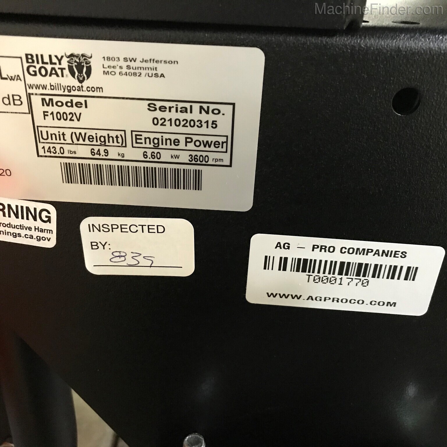 2020 Billy Goat F1002V Image 7