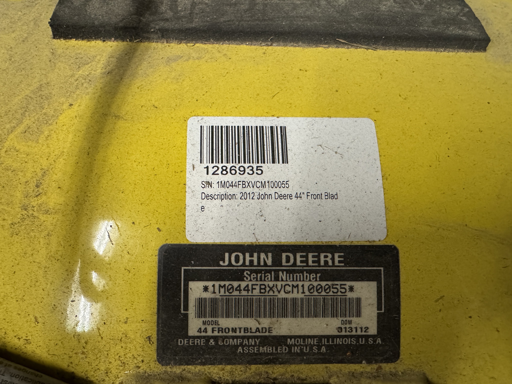 2012 John Deere 44 FRONT BLADE (LX/GT and GX255 Image 7