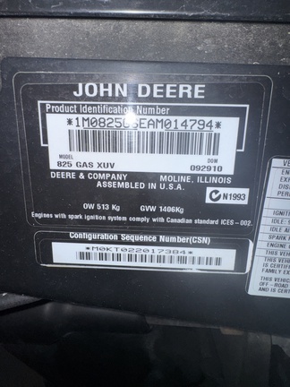 Photo of 2011 John Deere XUV 825I GREEN