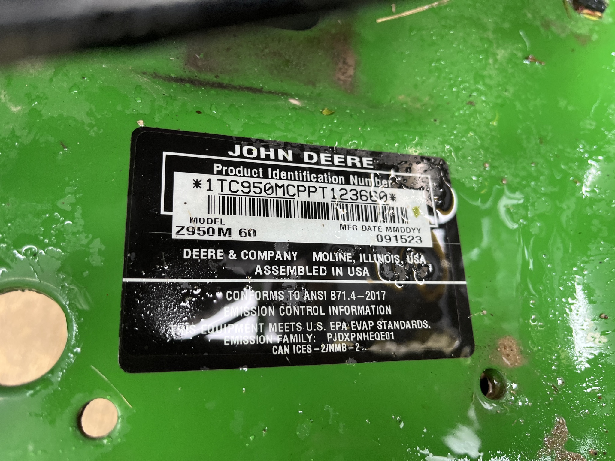 Used John Deere Z950M 669828 for Sale | Heritage Tractor