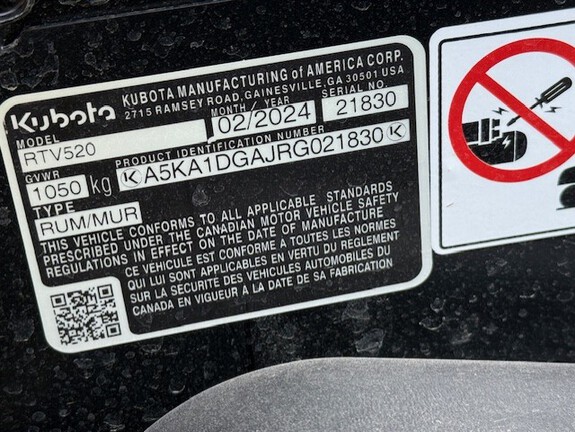 Photo of 2024 Kubota RTV520